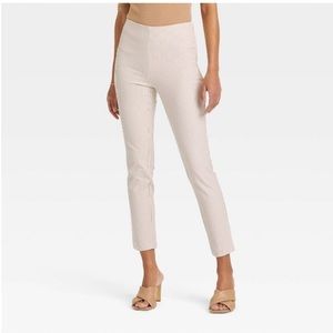 High-Rise Slim Fit Ankle Cream Striped Pants Size 8